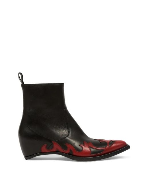 Maison Margiela Black Heel-Less Western Flames Boots for men