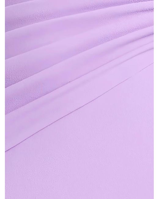 Tadashi Shoji Purple Draped One-Shoulder Maxi Dress