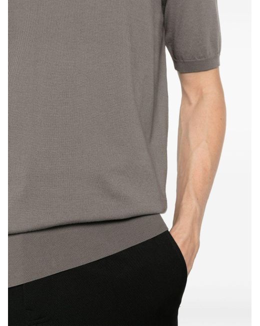 メンズ Cruciani Fine-knit Cotton T-shirt Gray