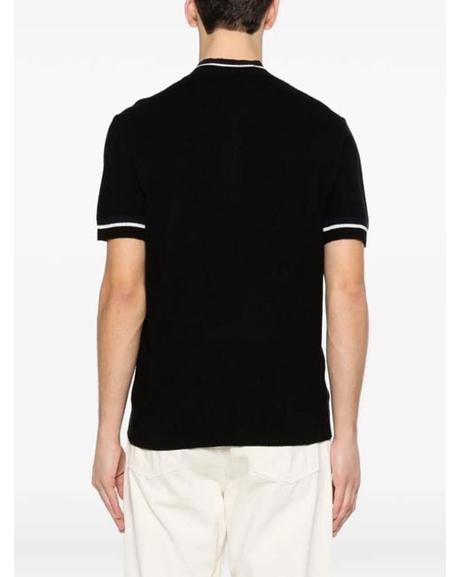 Paolo Pecora Black Zip-Detail Short-Sleeve T-Shirt for men