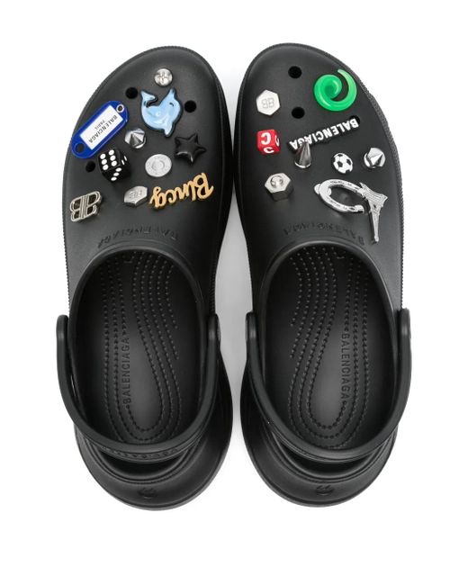 Balenciaga Black X Crocs Jibbitz Slippers for men