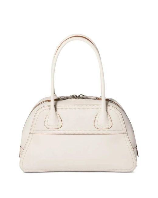 Miu Miu White Small Viviant Tote Bag