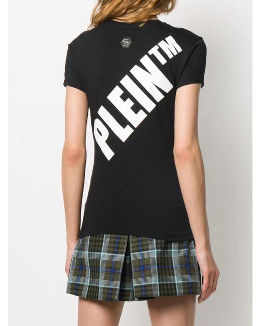 Philipp Plein Black Crystal Logo T-Shirt