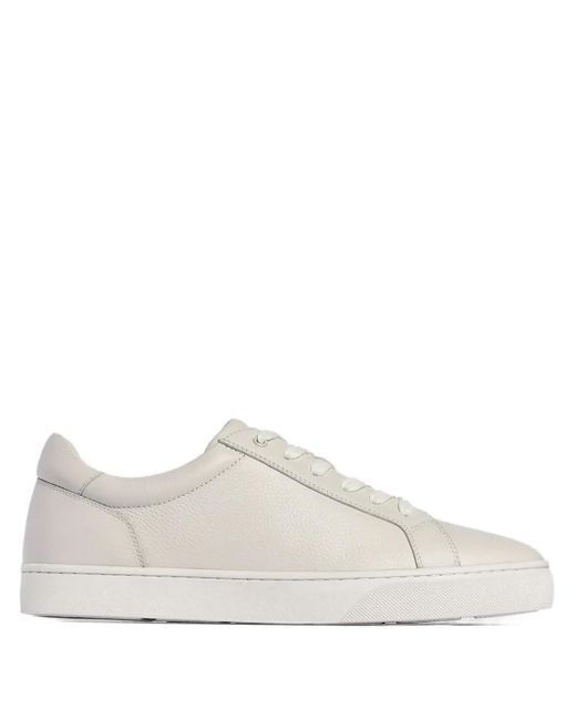 12 STOREEZ White Lace-Up Leather Sneakers