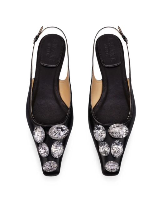 A.W.A.K.E. MODE White Crystal-Embellished Slingback Pumps