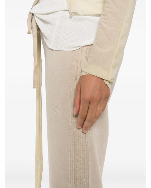 Adidas White Drawstring Flared Track Pants