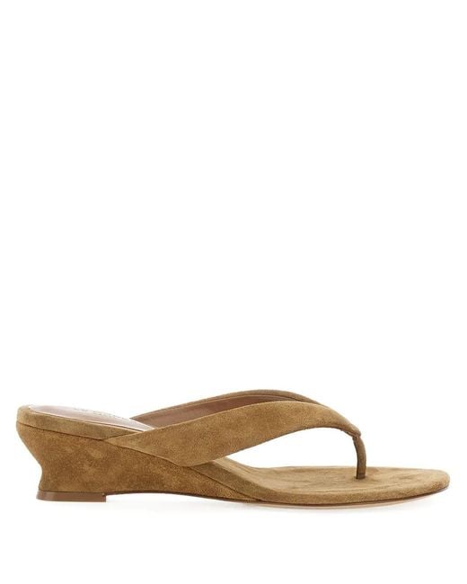 Le Monde Beryl Brown Thong Wedge Sandals