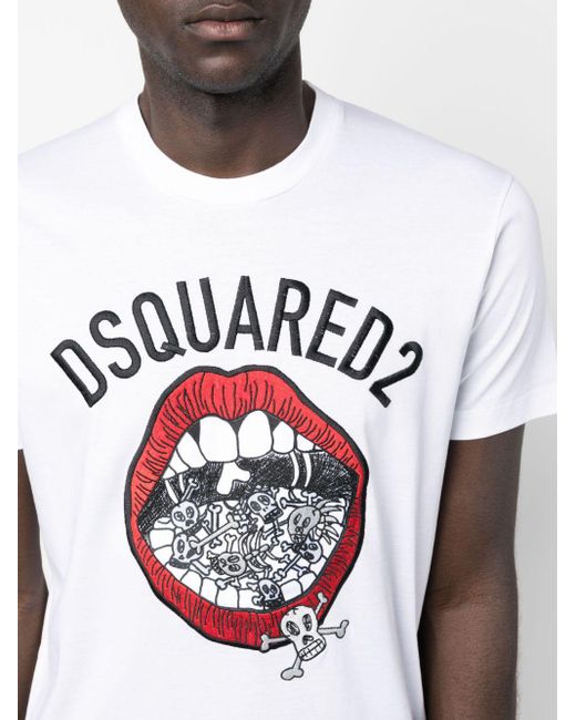 DSquared² T-shirt Met Grafische Print in het White voor heren