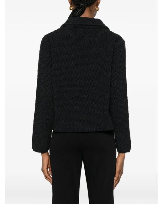 Neera Black Double-Breasted Cropped Jacket