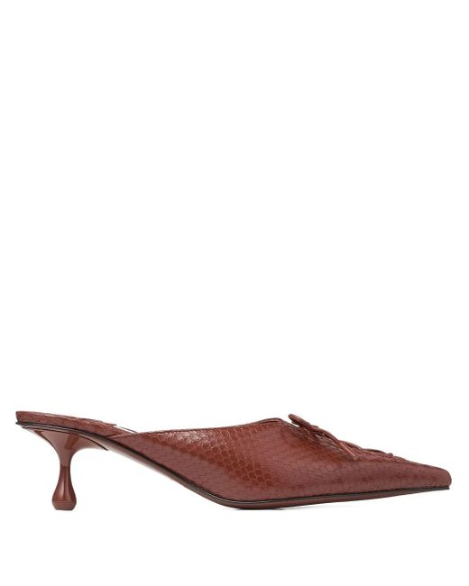 Jimmy Choo Brown 50Mm Scarlett Lace-Up Pointed-Toe Mules