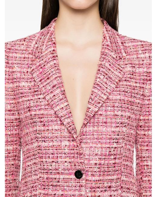 Tagliatore Pink Tweed Two-Button Blazer