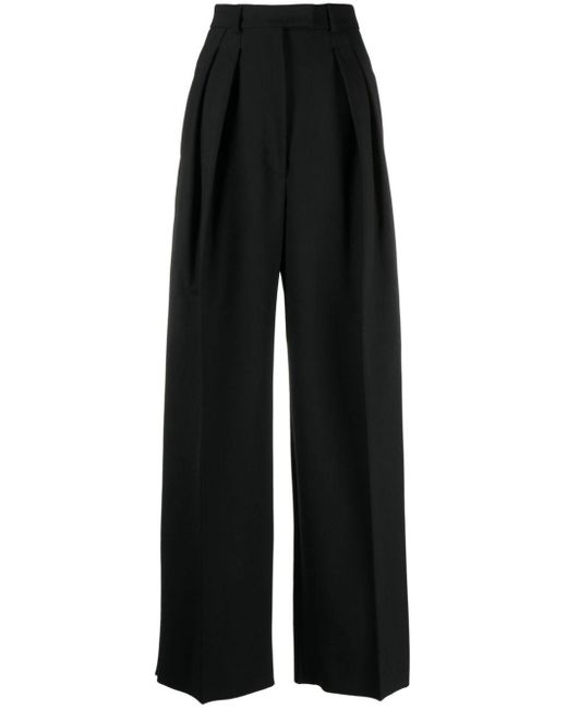Sportmax Black High-waisted Wide-leg Trousers