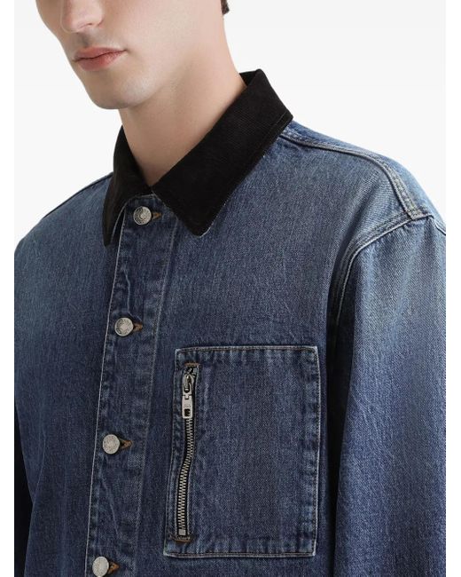 Veste En Jean À Col Côtelé Dolce & Gabbana pour homme en coloris Blue