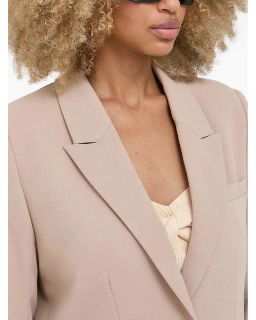 Notes Du Nord Natural Single-Breasted Button Blazer