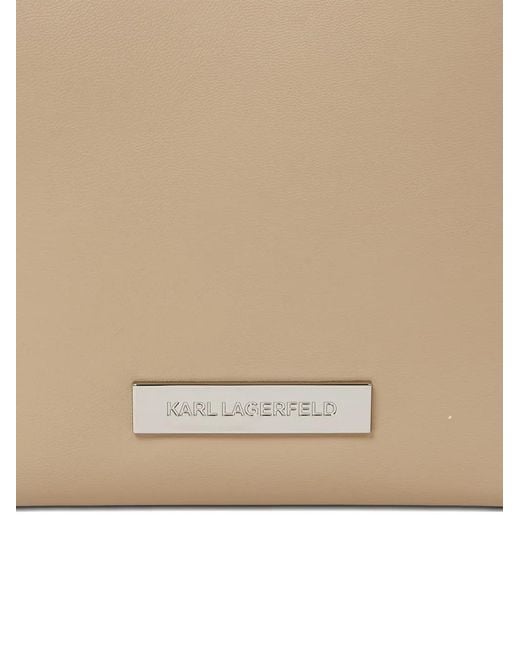Karl Lagerfeld White Small Logo-Plaque Bucket Bag