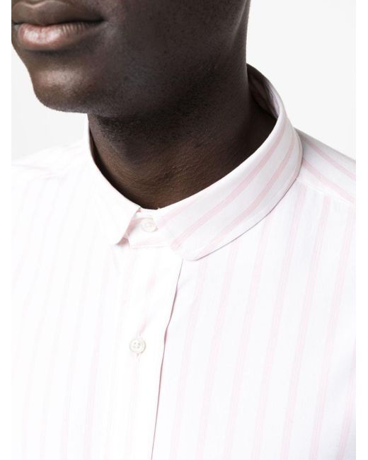 Thom Browne White Striped Long-sleeve Cotton Shirt for men