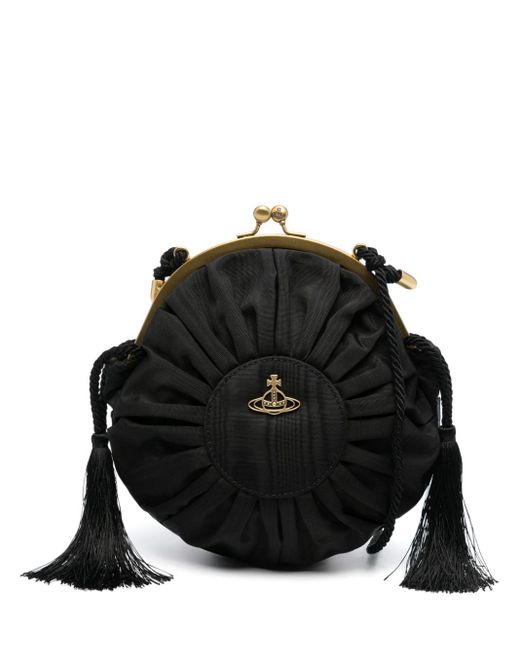 Vivienne Westwood Black Orb-plaque Shoulder Bag