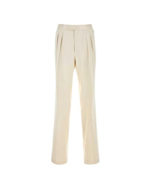 Tom Ford Natural Pleated-Detail Trousers for men