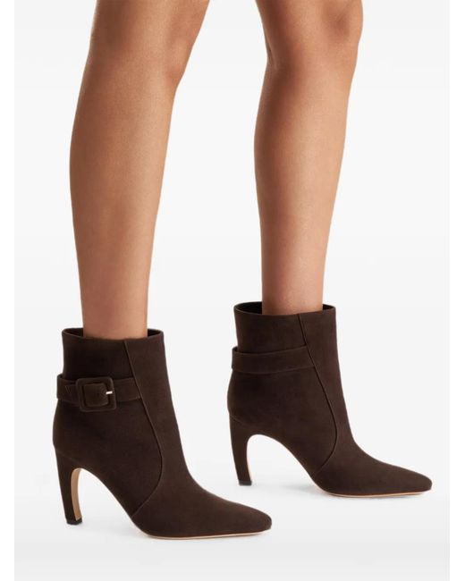 Malone Souliers Brown Rowan Buckle-Strap Ankle Boots