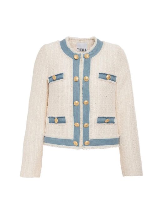 Chaqueta Vaquera De Tweed WEILL PARIS de color White
