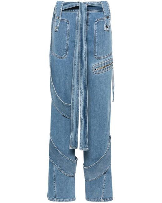 Blumarine Blue Tief sitzende Straight-Leg-Jeans
