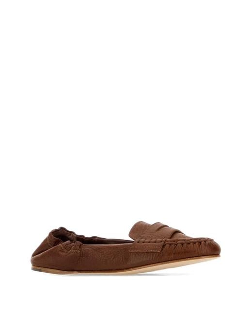 DSquared² Brown Round-Toe Ballet Flats
