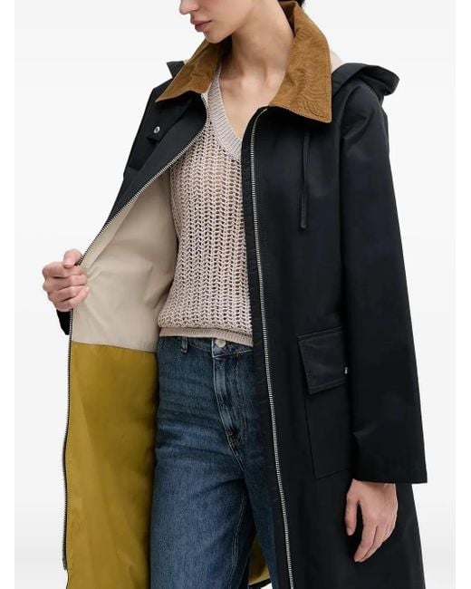 Barbour Blue Maia Hooded Corduroy-Collar Coat