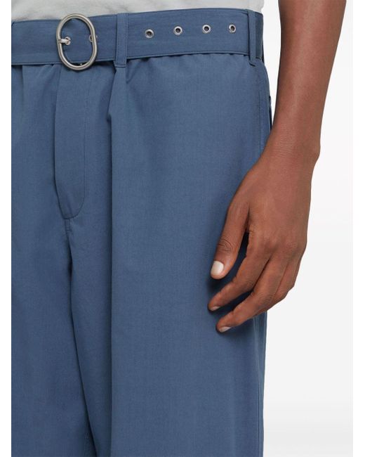 Jil Sander Blue Belted Wide-leg Trousers for men