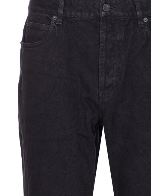 Saint Laurent Blue Classic-Five Pockets Logo-Patch Jeans for men