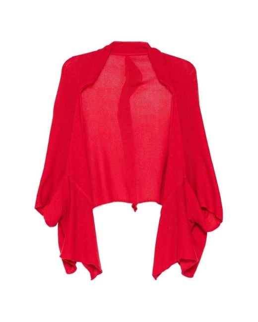 Yohji Yamamoto Red Draped Cardigan