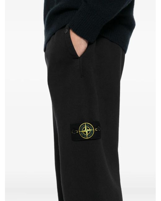 Stone Island Black Cotton Track Pants for men