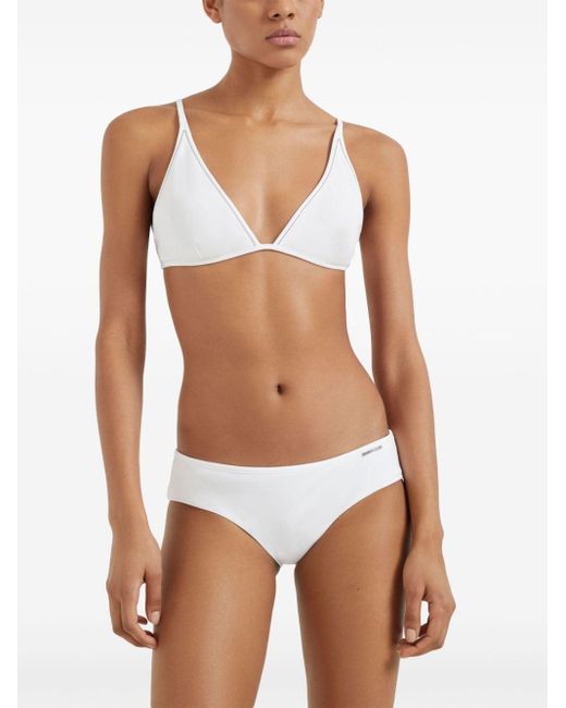 Bragas de bikini de talle medio Brunello Cucinelli de color White