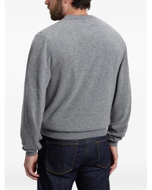 Woolrich Gray Crew-Neck Lambswool Sweater for men