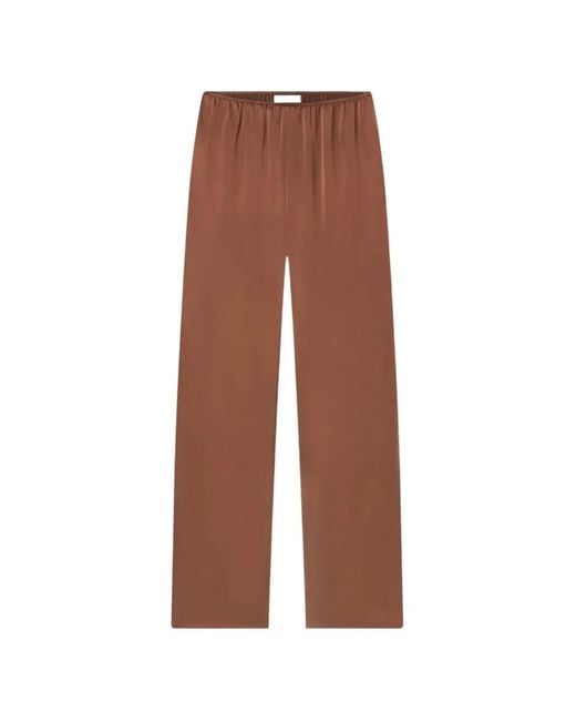 Co. Brown Elasticated Straight-Leg Trousers