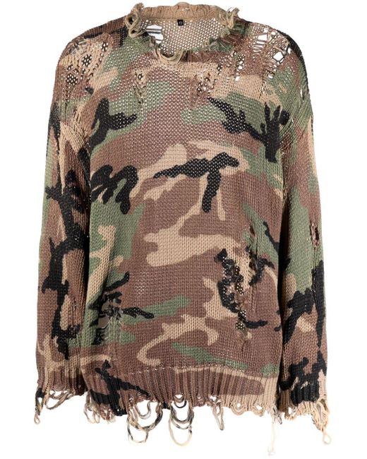 R13 Pullover mit Camouflage-Print in Brown für Herren