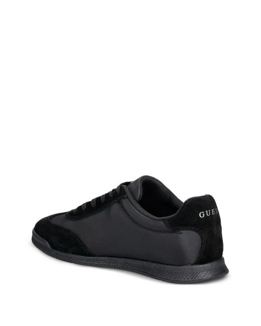 Guess Black Dasper Logo-Plaque Sneakers for men