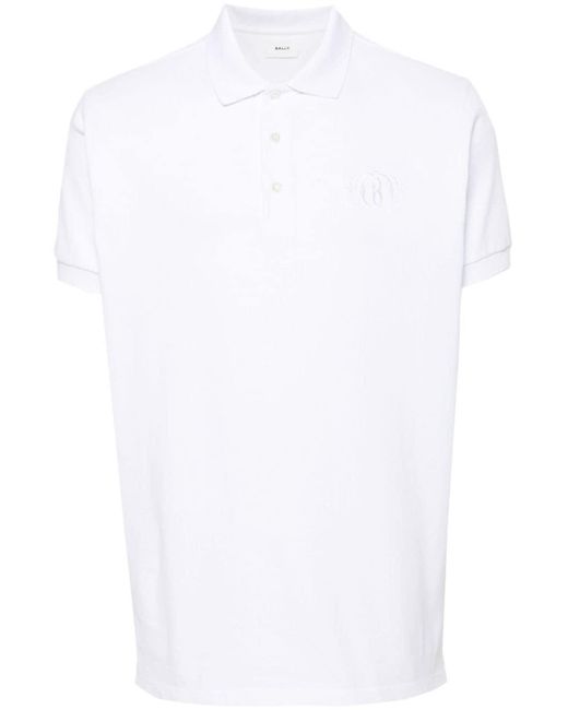 Bally Poloshirt Met Geborduurd Logo in het White voor heren
