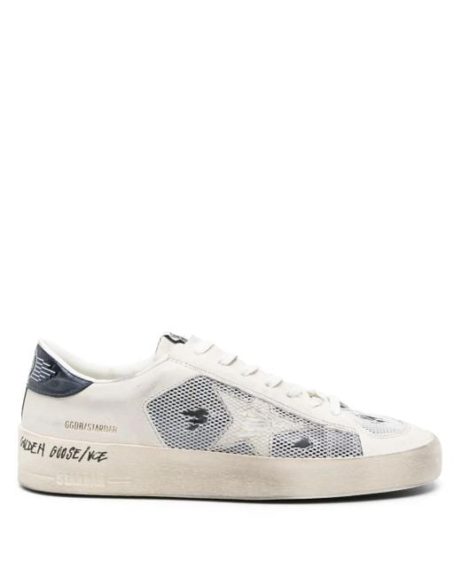 Golden Goose Deluxe Brand White Stardan Leather Low-Top Sneakers for men