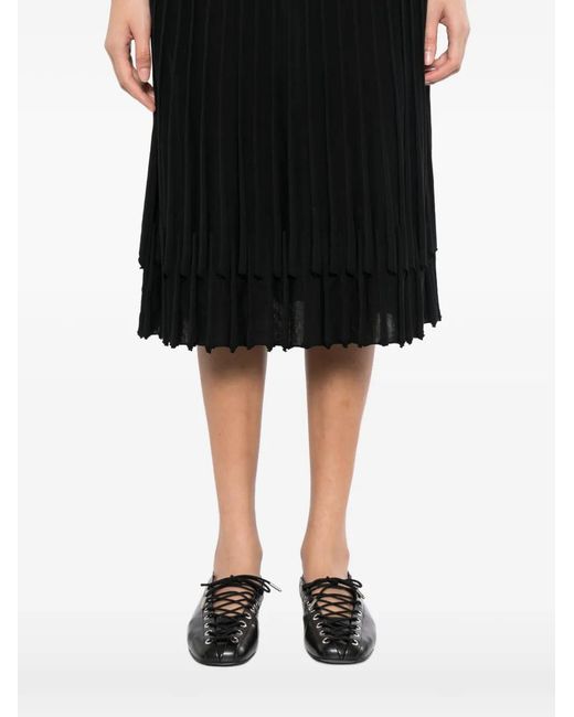 JNBY Black Textured Midi Skirt