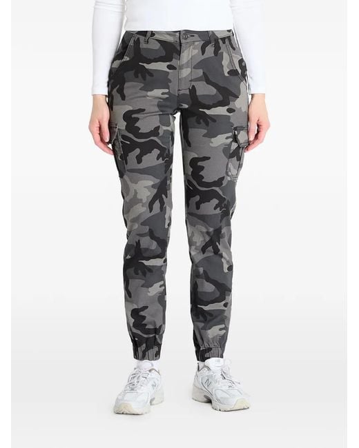 Urban Classics Gray Camouflage-Print Cargo Pants