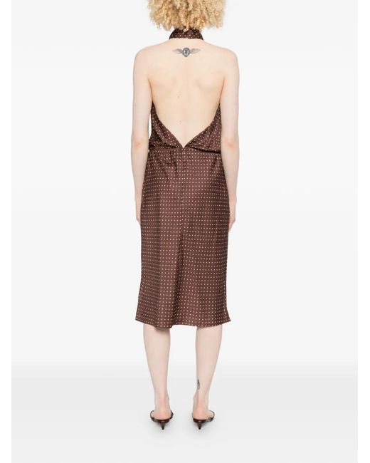 Posse Brown Phoebe Polka-Dot Dress