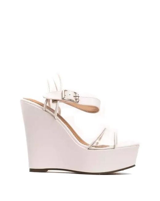 Péché Originel White Wedge Sandals
