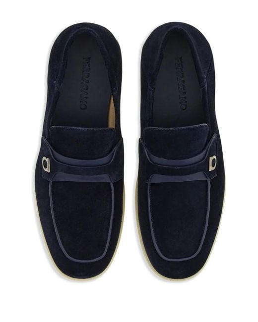 Mocassins Deconstructed À Détail Gancini Ferragamo pour homme en coloris Blue