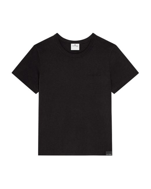 Courreges Black Embroidered Tee Clothing
