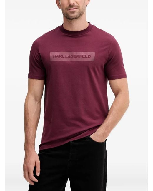 Karl Lagerfeld Red T-Shirt À Logo Imprimé for men
