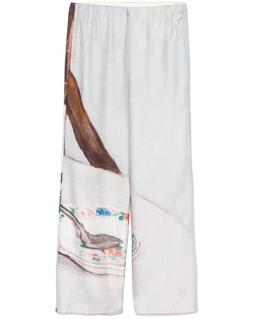 Nanushka White Milon Flared Trousers