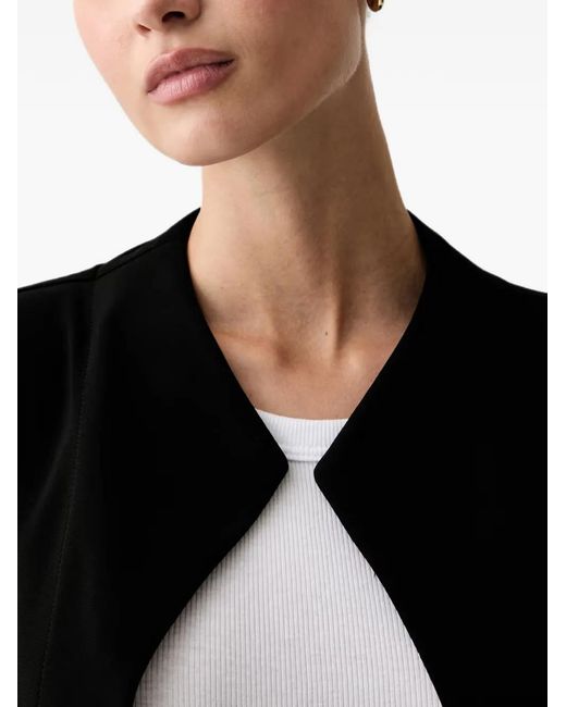 Joseph Ribkoff Black Button-Cuff Cropped Jacket