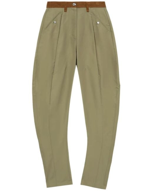 Kiko Kostadinov Green Pleat-Detailing Tapered Trousers