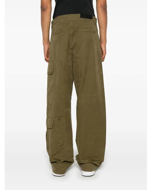 DARKPARK Green Distressed Cargo Pants for men