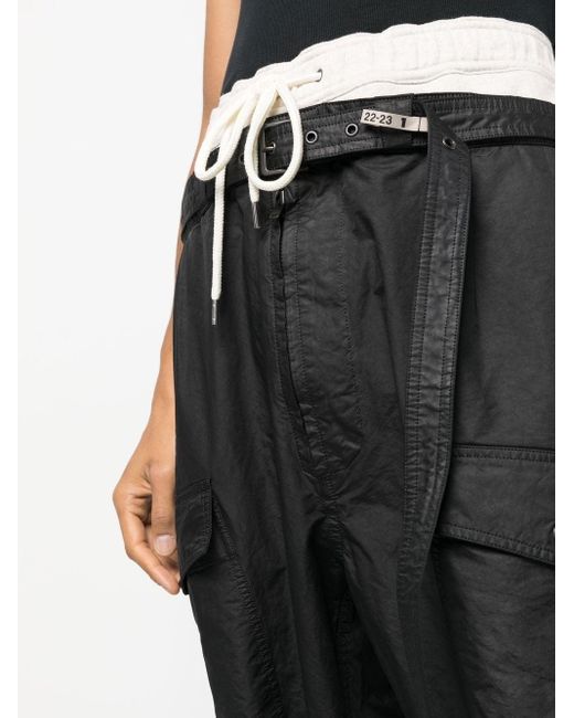 Maison Mihara Yasuhiro Double-waist Cargo Trousers in Black for